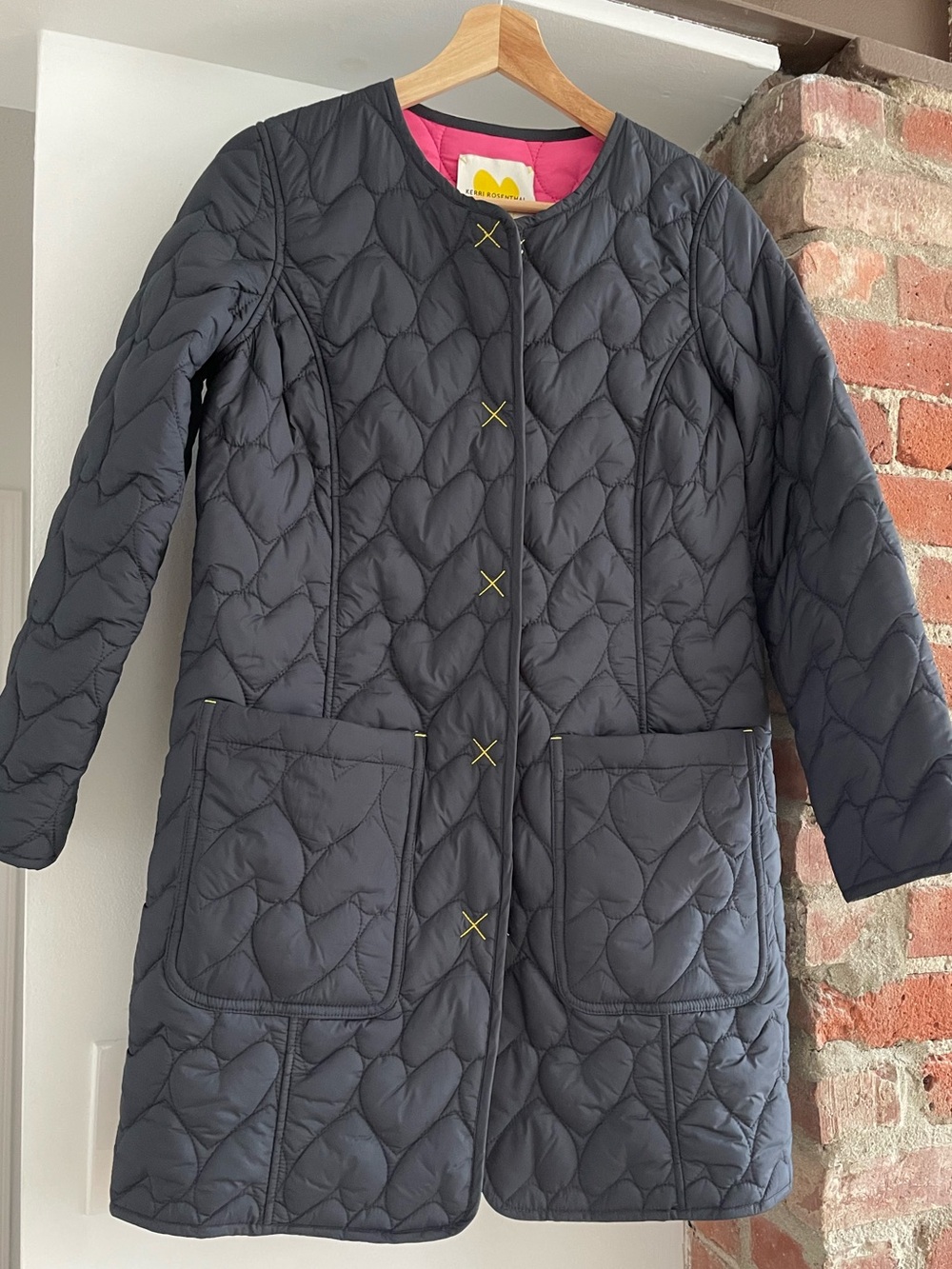 Quilted Long Puffer Coat-navy